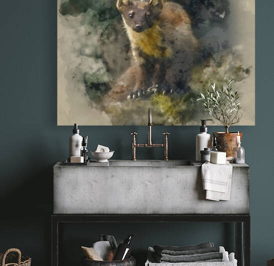 Pine Marten Watercolour by Matthew Gibson