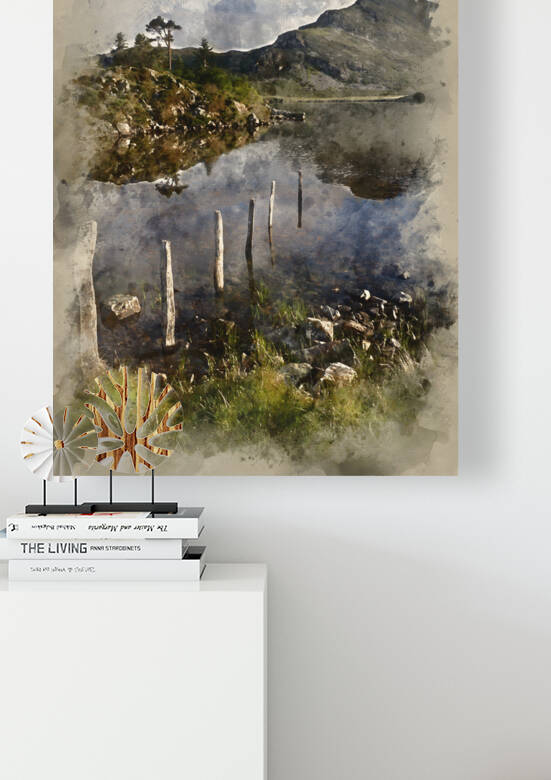 Watercolour painting of Beautiful sunrise mountain landscape ref by Matthew Gibson