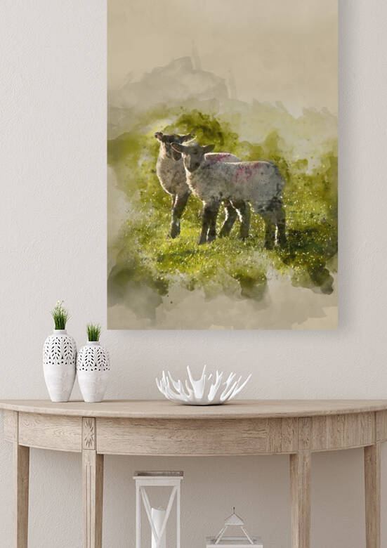 Watercolour painting of Beautiful landscape image of newborn Spr by Matthew Gibson