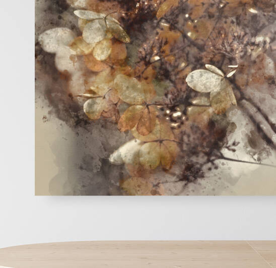Watercolour painting of Stunning dried hydrangea hortensia flowe by Matthew Gibson