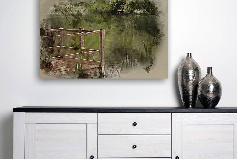 Watercolor painting of Shallow depth of field landscape image of by Matthew Gibson