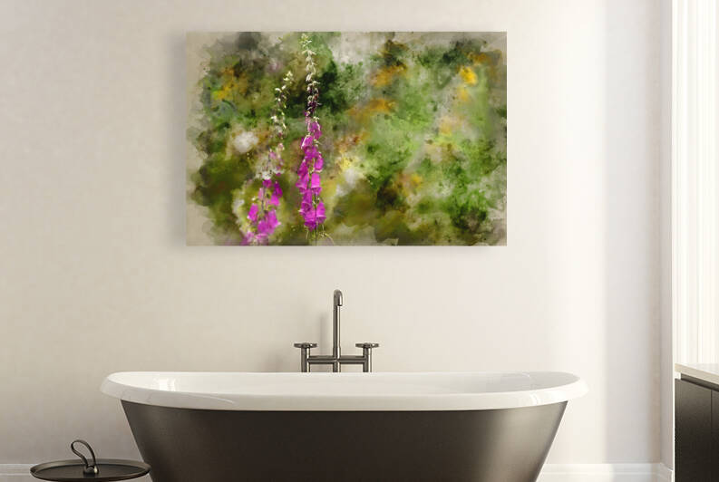 Watercolor painting of Beautiful Summer garden landscape with be by Matthew Gibson