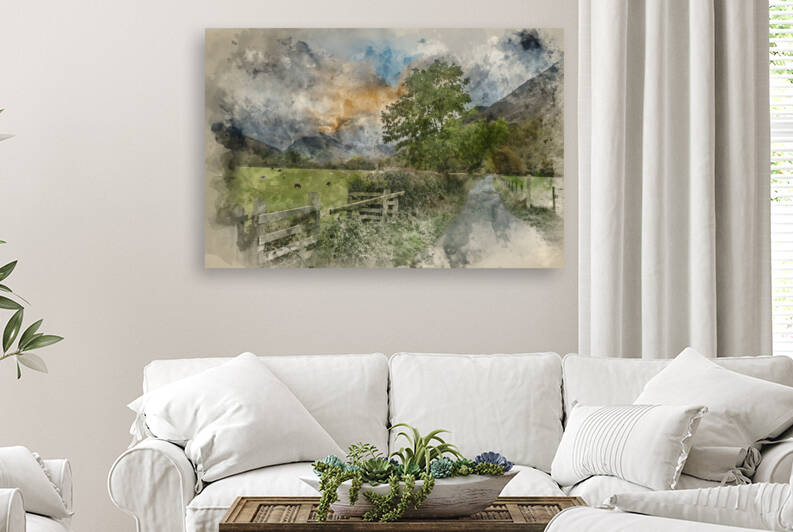 Watercolor painting of Beautiful Autumn Fall landscape image of  by Matthew Gibson