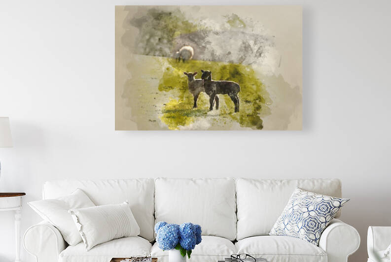 Watercolor painting of Beauitful landscape image of newborn Spri by Matthew Gibson