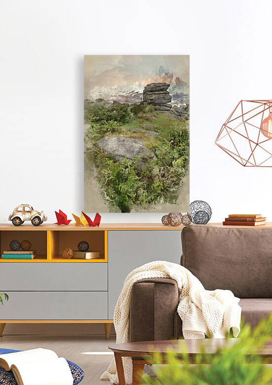Watercolor painting of Public footpath signposts in landscape in by Matthew Gibson