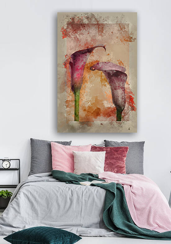 Watercolour painting of Beautiful macro close up image of colorf by Matthew Gibson