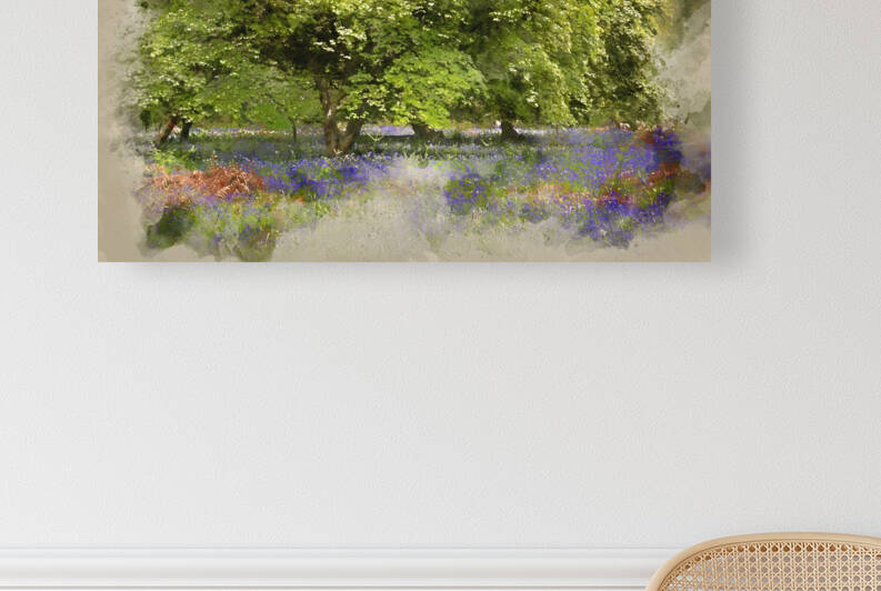 watercolor painting of Stunning vibrant landscape image of blube by Matthew Gibson