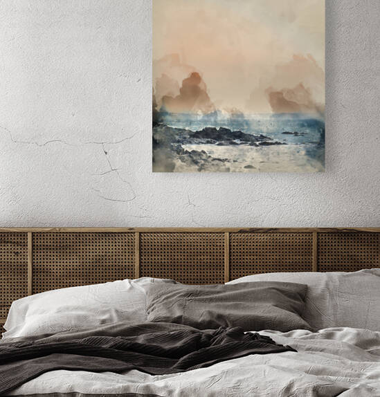 watercolor painting of St Michaels Mount Bay Marazion sunrise by Matthew Gibson