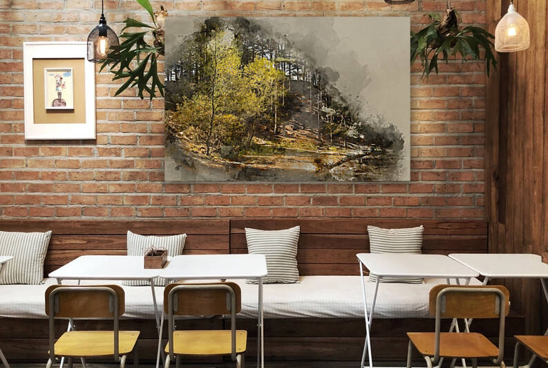 Digital watercolor painting of Beautiful vibrant landscape image by Matthew Gibson