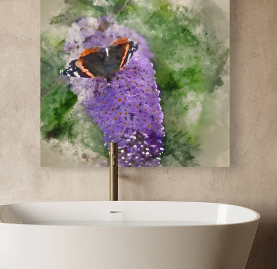 Digital watercolor painting of Lovely image of Red Admiral butte by Matthew Gibson