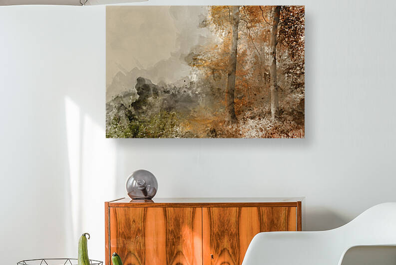 Digital watercolor painting of Seasons changing from Summer into by Matthew Gibson
