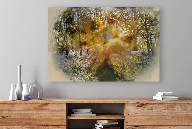 Digital watercolor painting of Stunning landscape image of blueb by Matthew Gibson