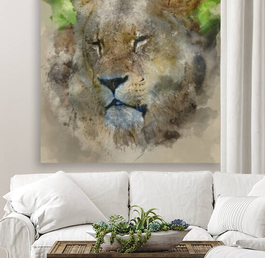 Digital watercolor painting of Close up portrait of female Afric by Matthew Gibson