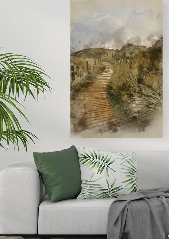 Digital watercolour painting of Beautiful sunrise landscape imag by Matthew Gibson
