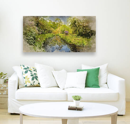 Digital watercolour painting of Landscape image of beautiful lan by Matthew Gibson