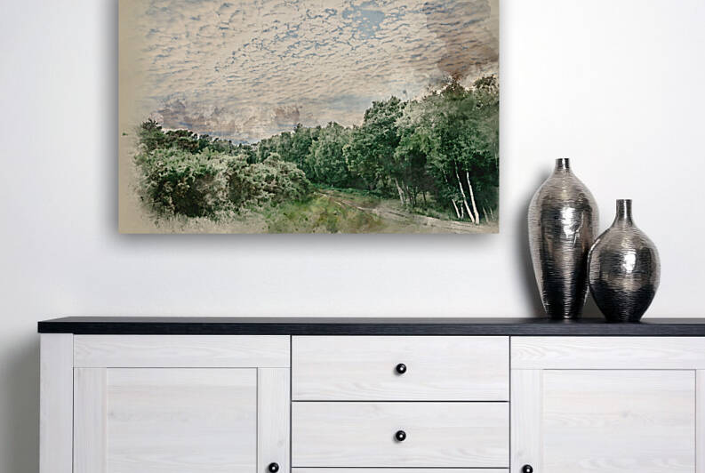 Digital watercolour painting of Beautiful mackerel sky cirrocumu by Matthew Gibson