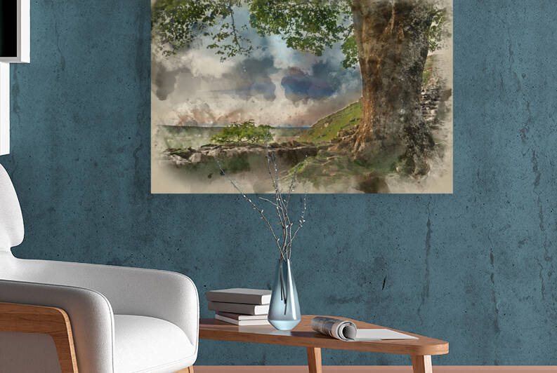 Digital watercolor painting of Beautiful landscape image of Syca by Matthew Gibson