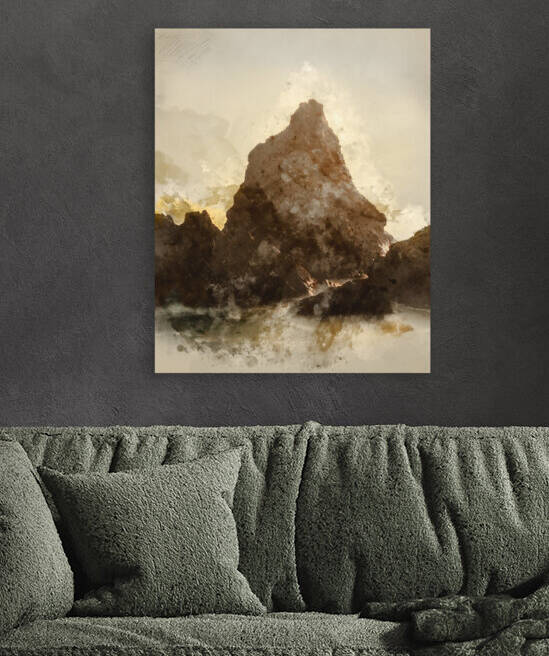 Digital watercolor painting of Stunning vibrant sunset landscape by Matthew Gibson