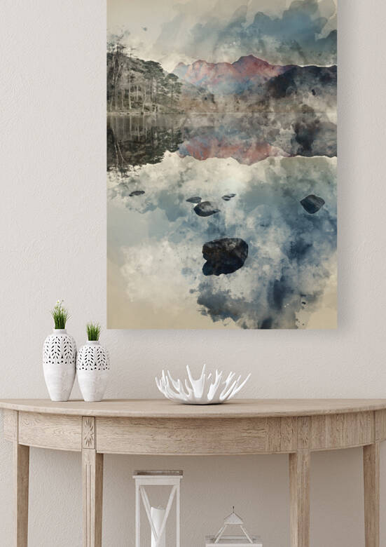 Digital watercolor painting of Beautiful Autumn Fall colorful su by Matthew Gibson