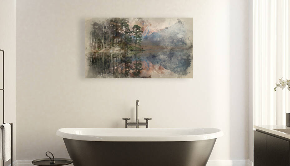 Digital watercolor painting of Beautiful Autumn Fall colorful su by Matthew Gibson