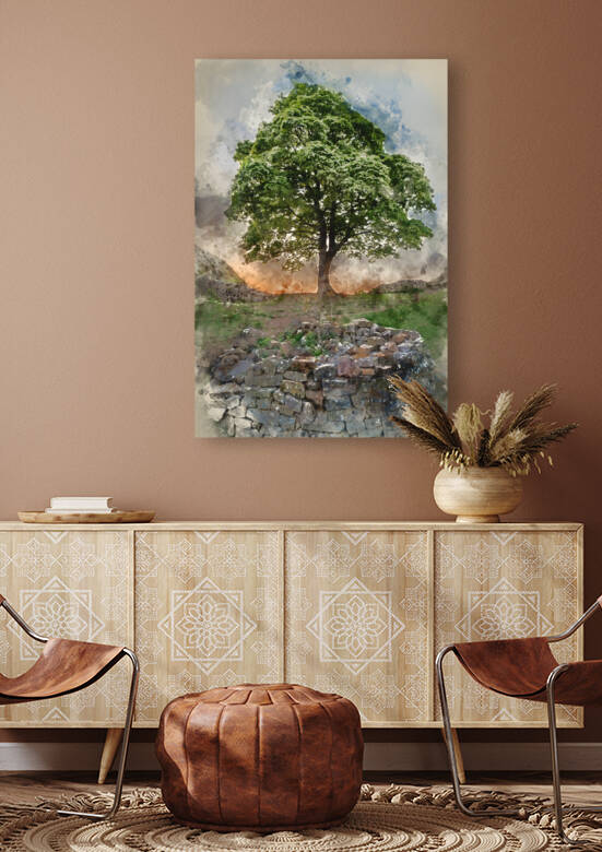 Digital watercolor painting of Beautiful landscape image of Syca by Matthew Gibson