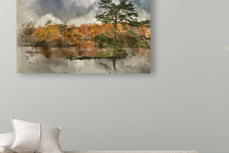 Digital watercolor painting of Beautiful landscape image of Tarn by Matthew Gibson
