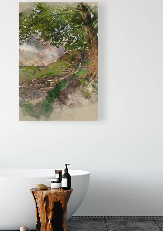 Digital watercolor painting of Beautiful landscape image of Syca by Matthew Gibson
