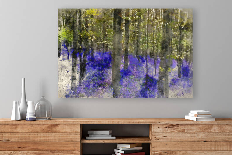 Digital watercolor painting of Beautiful morning in Spring blueb by Matthew Gibson