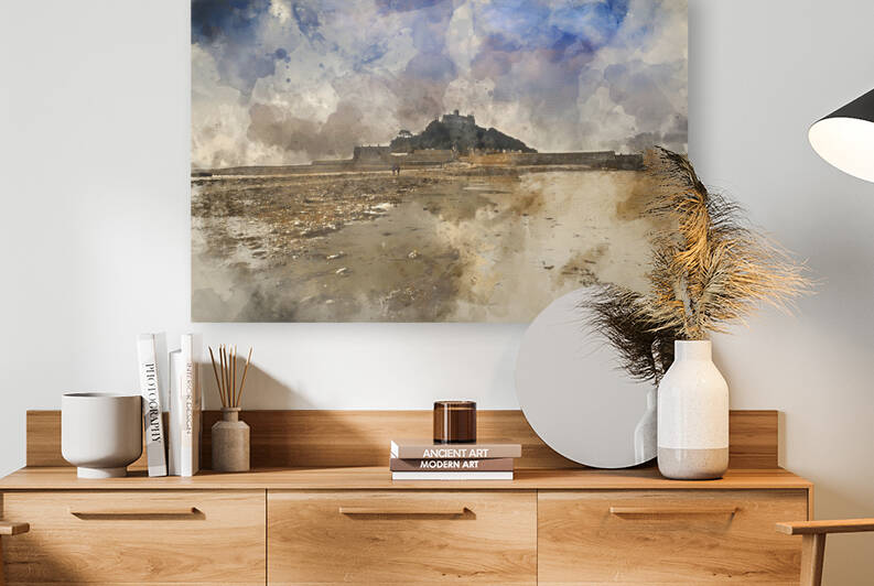 Digital watercolor painting of Low tide views of St Michaels Mo by Matthew Gibson