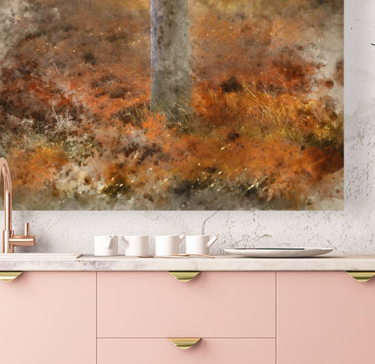 Digital watercolor painting of Beautiful Autumn Fall Winter fore by Matthew Gibson