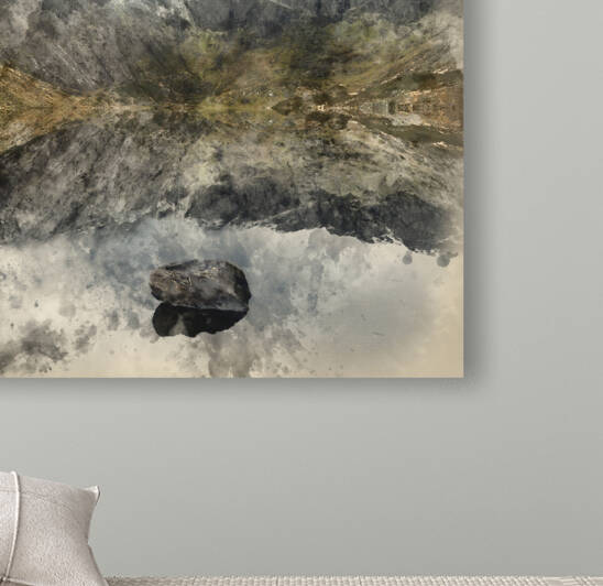 Digital watercolor painting of Beautiful moody Winter landscape  by Matthew Gibson
