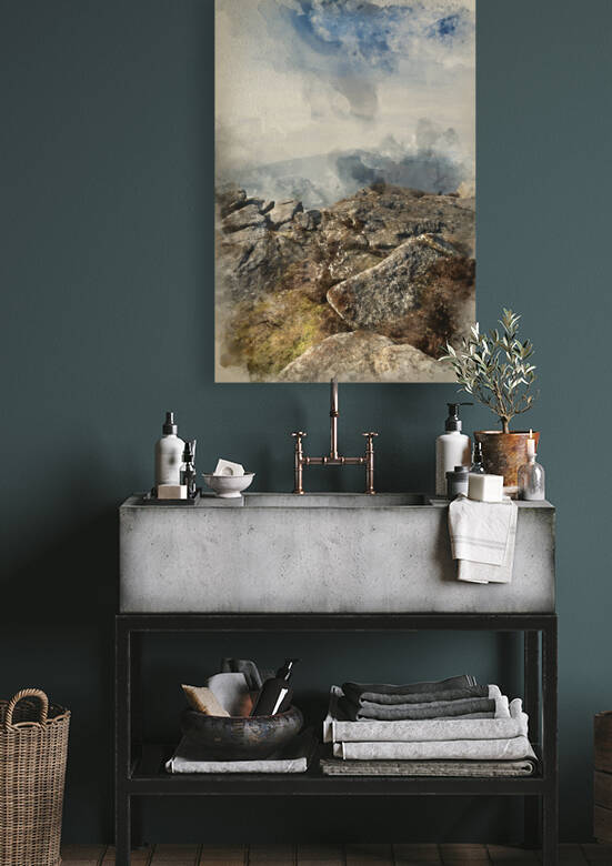 Digital watercolour painting of Stunning Winter landscape image  by Matthew Gibson