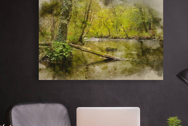 Digital watercolor painting of Beautiful Spring landscape image  by Matthew Gibson