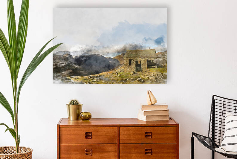 Digital watercolor painting of Autumn Fall landscape image of ol by Matthew Gibson