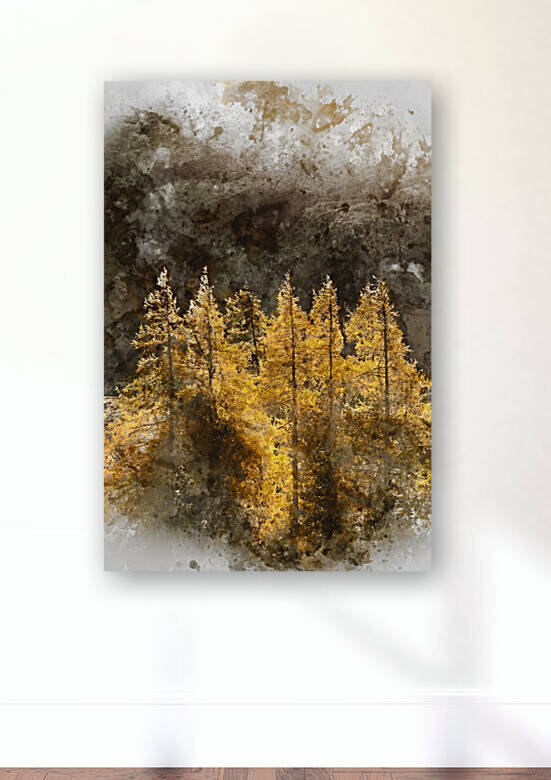 Digital watercolor painting of Majestic Autumn Fall landscape of by Matthew Gibson