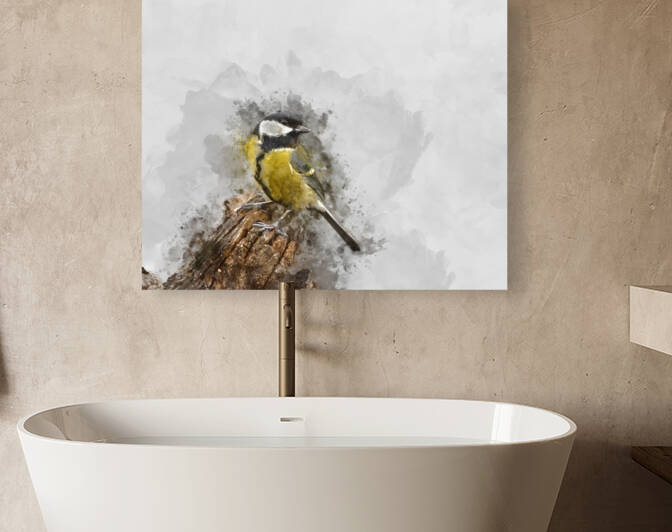 Digitally created watercolor painting of Colourful vibrant Great by Matthew Gibson