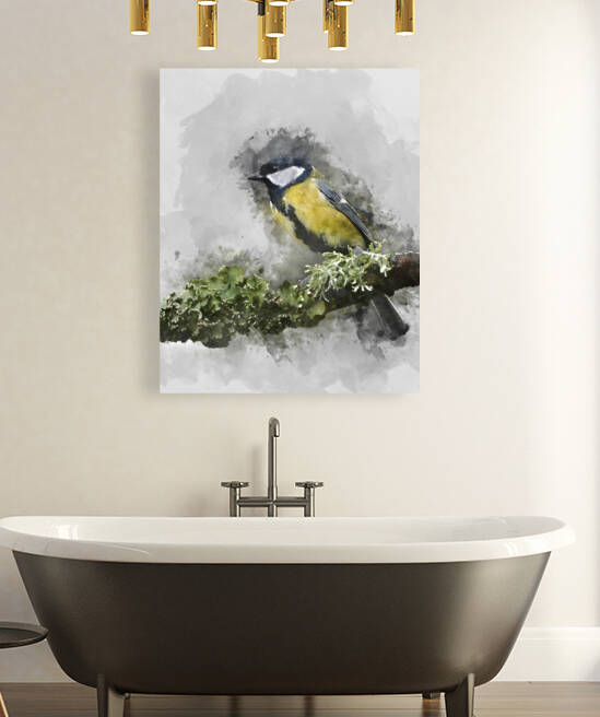 Digitally created watercolor painting of Colourful vibrant Great by Matthew Gibson
