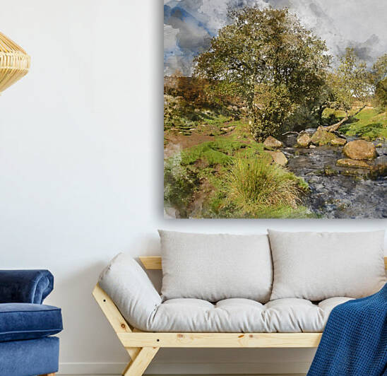 Digitally generated watercolor painting of Beautiful landscape i by Matthew Gibson
