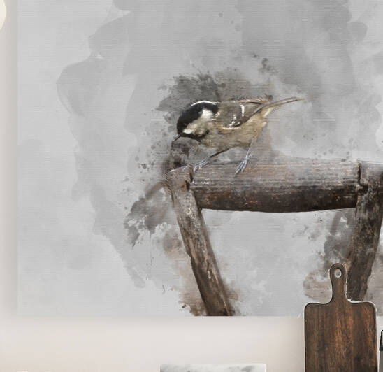 Digitally generated watercolor painting of Image of Coal Tit bir by Matthew Gibson