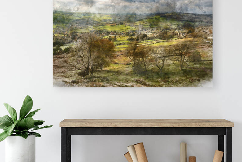 Digitally generated watercolor painting of Stunning Autumn Fall  by Matthew Gibson