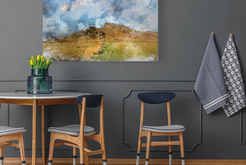 Digitally generated watercolor painting of Epic Peak District Wi by Matthew Gibson