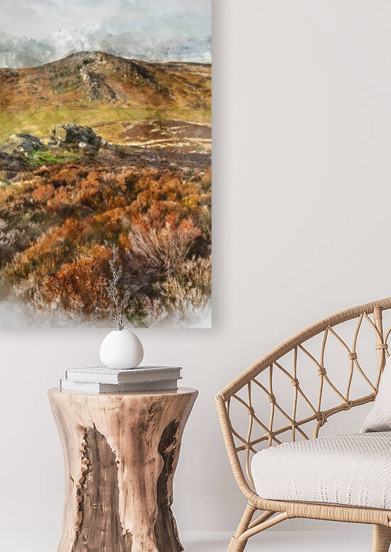 Digitally generated watercolor painting of Epic Peak District Wi by Matthew Gibson