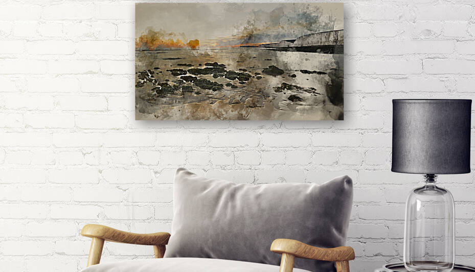 Digital watercolor painting of Beautiful vibrant Summer landscap by Matthew Gibson