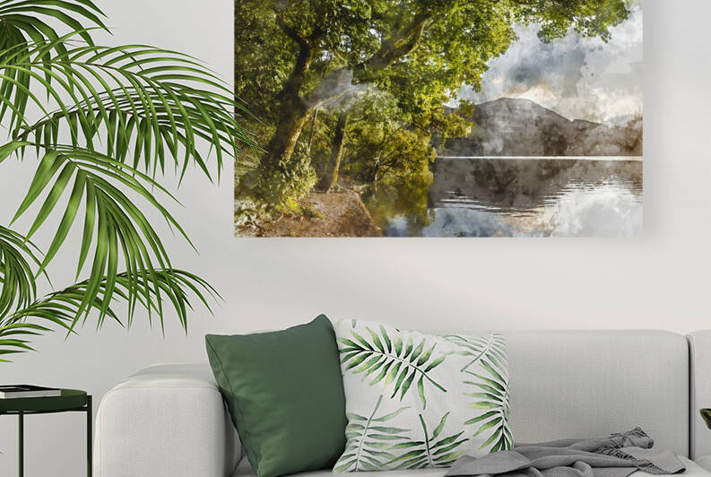Digital watercolor painting of Beautiful sunrise landscape image by Matthew Gibson