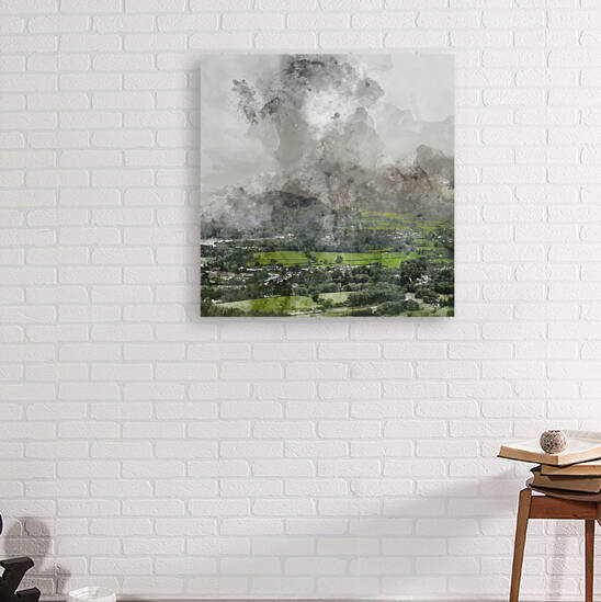 Digital watercolor painting of Stunning epic landscape image acr by Matthew Gibson
