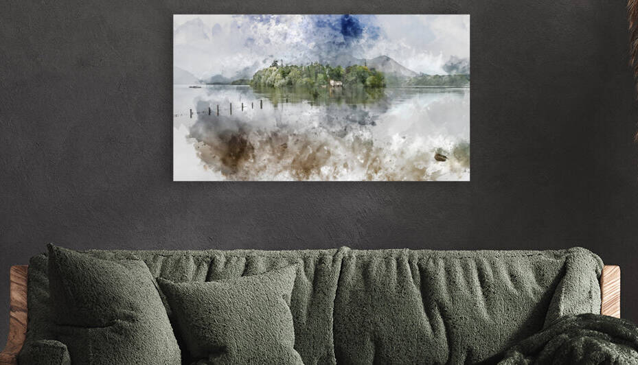 Digital watercolor painting of Stunning landscape image of Derwe by Matthew Gibson
