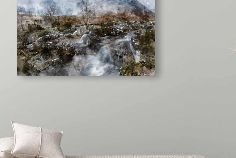 Digital watercolor painting of Epic landscape image of Buachaill by Matthew Gibson