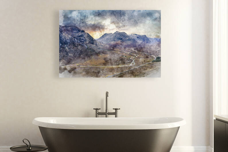 Flying drone epic landscape image of Buachaille Etive Mor and su by Matthew Gibson