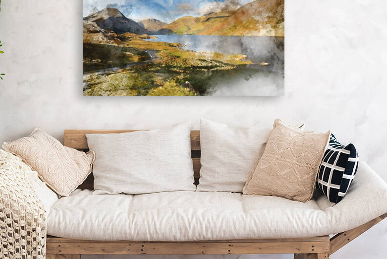 Digital watercolor painting of Beautiful late Summer landscape i by Matthew Gibson