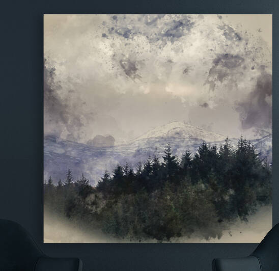 Digital watercolour painting of Stunning landscape image of dram by Matthew Gibson